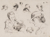 TvB G 5203
<br/>
Schetjes met o.a. een lezende vrouw
<br/>
<em>Boissieu, Jean Jacques (1736 - 1810)</em>